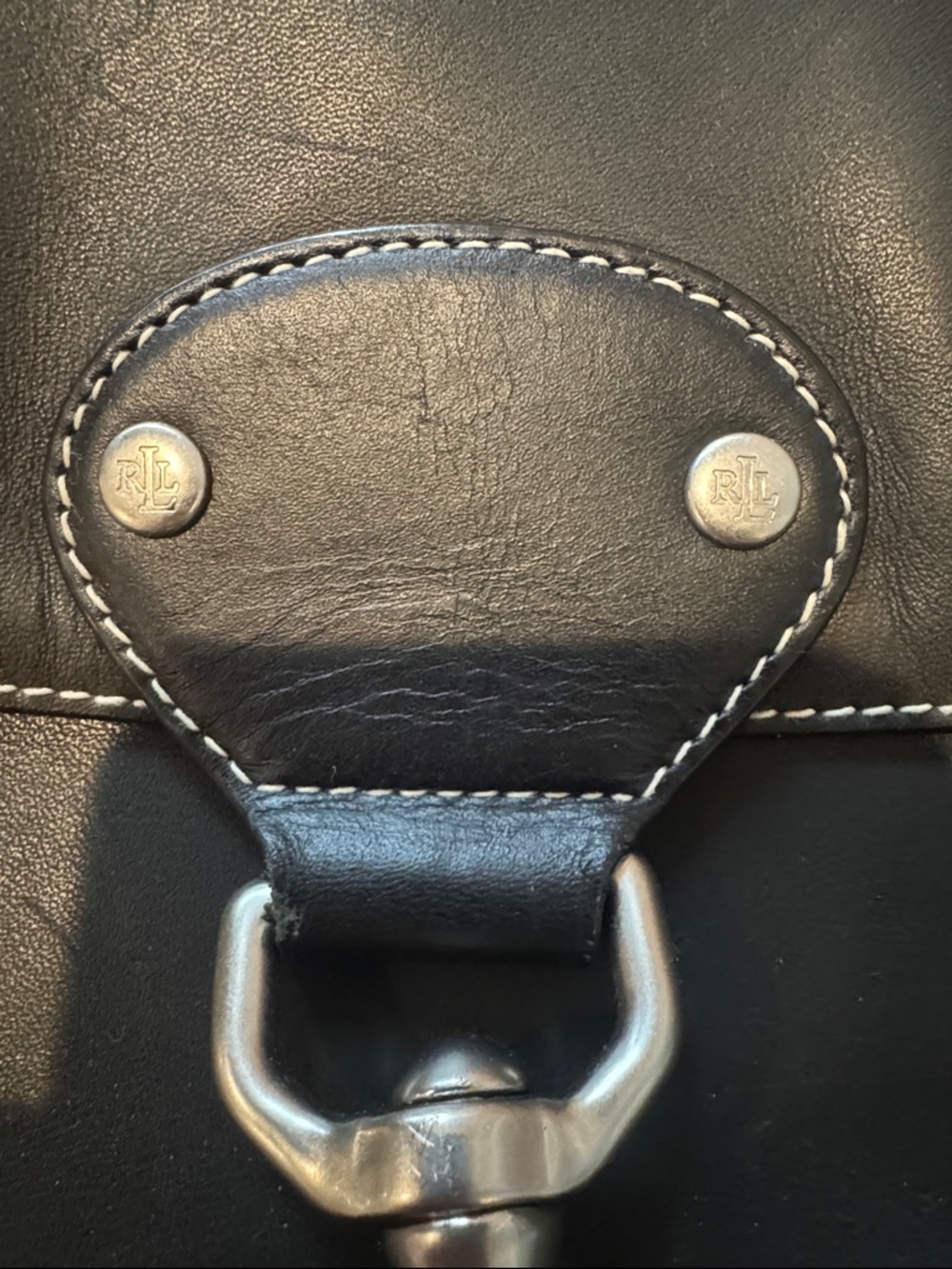LAUREN Ralph Lauren Black Leather Hobo Shoulder Bag - Picture 4 of 13